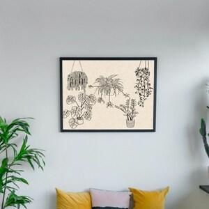 Plant Life, Printable Wall Art, Digital Download Print, Tattoo Flash Sheet, Large Printable Art, Trendy Wall Art