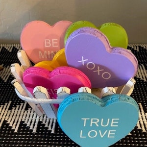 Valentine Conversation Hearts - Set of 6