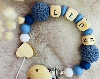 Pacifier chain with name handmade personalized
