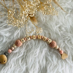 Pacifier chain with name handmade personalized