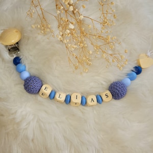 Personalized pacifier chain with name, handmade