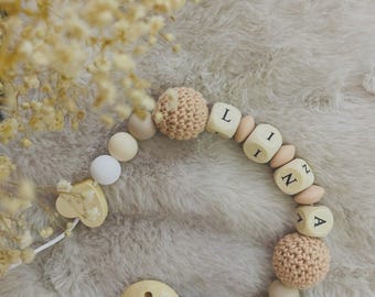 Personalized pacifier chain with name, handmade