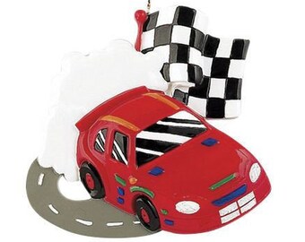 RACE CAR TRACK Personalized Christmas Ornament