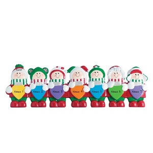Grandkids With Christmas Lights Family of 7 Personalized Christmas Decoration Table Topper Family Christmas Ornament Family of 7 People