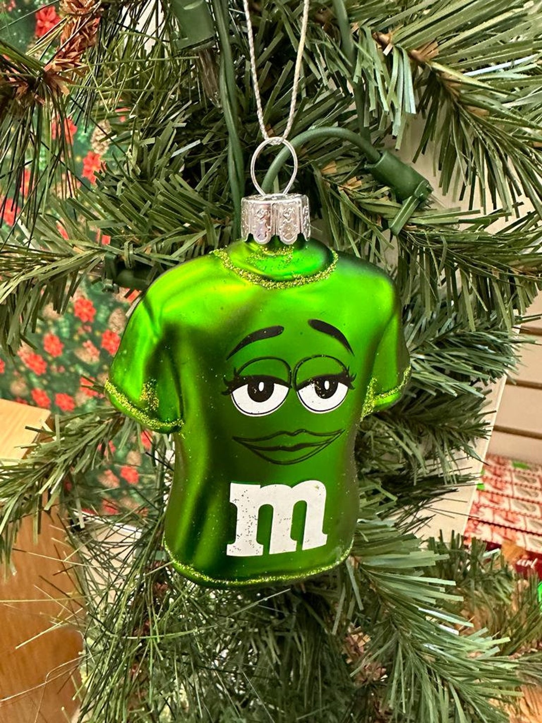 M &m Christmas Ornament Personalized Glass Chrismas Ornament Etsy