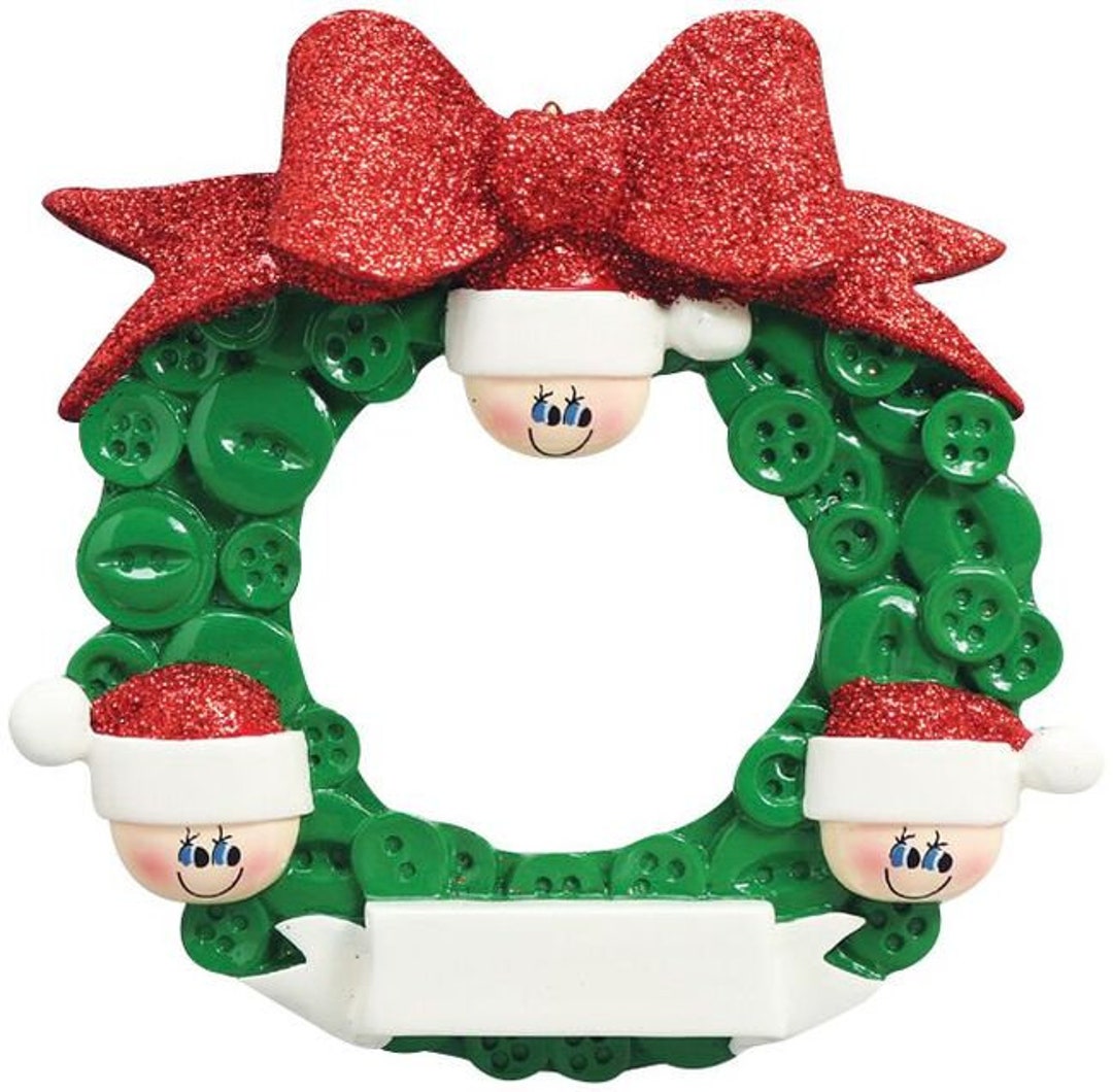 BUTTON WREATH 3 Personalized Christmas Ornament - Etsy