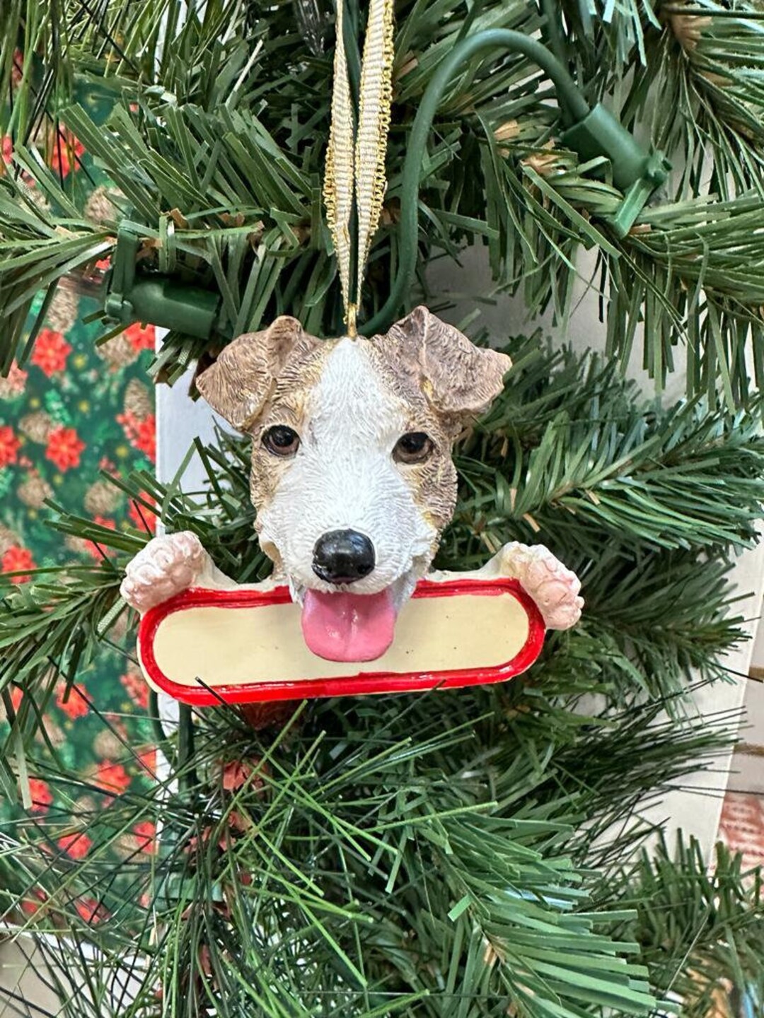 Jack Russell Ornament Red Santa's Pals With Personalized Name Plate