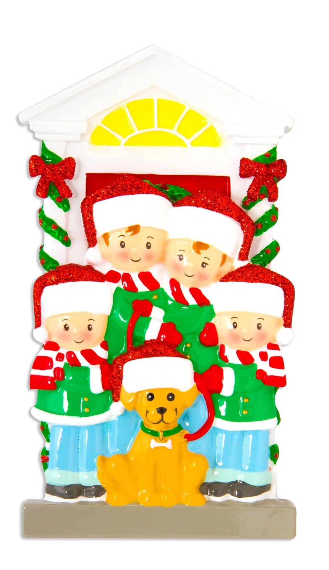 Family of 4 With Dog Personalized Christmas Ornament - Etsy
