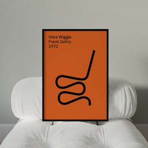 Wiggle Chair, Frank Gehry,  Chair Poster, Chair Print, Mid Century Poster, Mid Century Chair, Barcelona Poster, Furniture Print