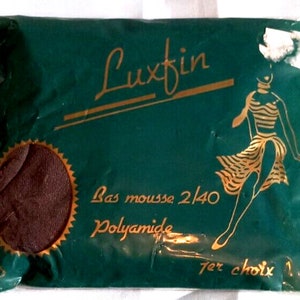 Luxfin Gray Stockings Size Medium French Stockings calze strumpfe nylon lovers collectors calze strumpfe