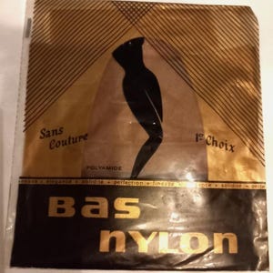 French Nylon Stockings M transparent fine calze strumpfe Bas Nylon collectors French size 2