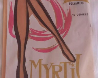 Stockings Myrtil Size Large Brown fine and soft for nylon lovers collectors French size 3 calze strumpfe transgender gay slant