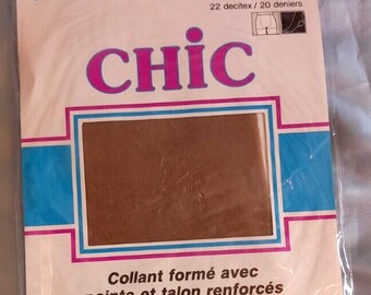 Tights Chic Super Confort French Vintage Nylons  Size L  French size 3 collant reggicalze strumpfehose collectors