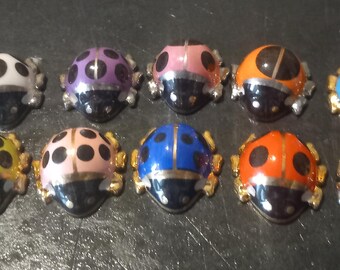 Ladybirds 10 Miniature french ladybirds porcelain miniature feves
