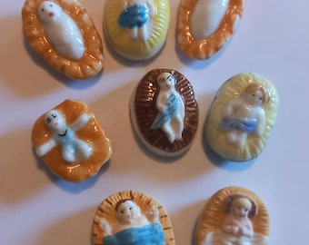 Baby Jesus 8 Miniature Figurines Porcelain Figurines nativity religious