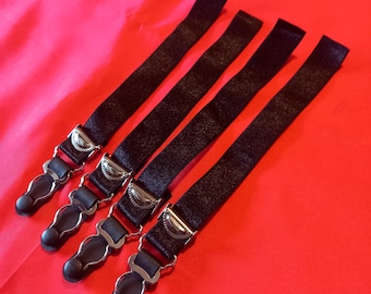 4 Black replacement straps for stockings