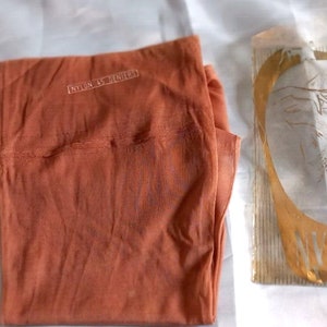 Nylon Seamed Stockings size medium brown colour collectors calze strumpfe image 1