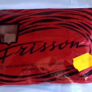 Stockings French Frisson Size Large Nylon Vintage brown calze strumpfe