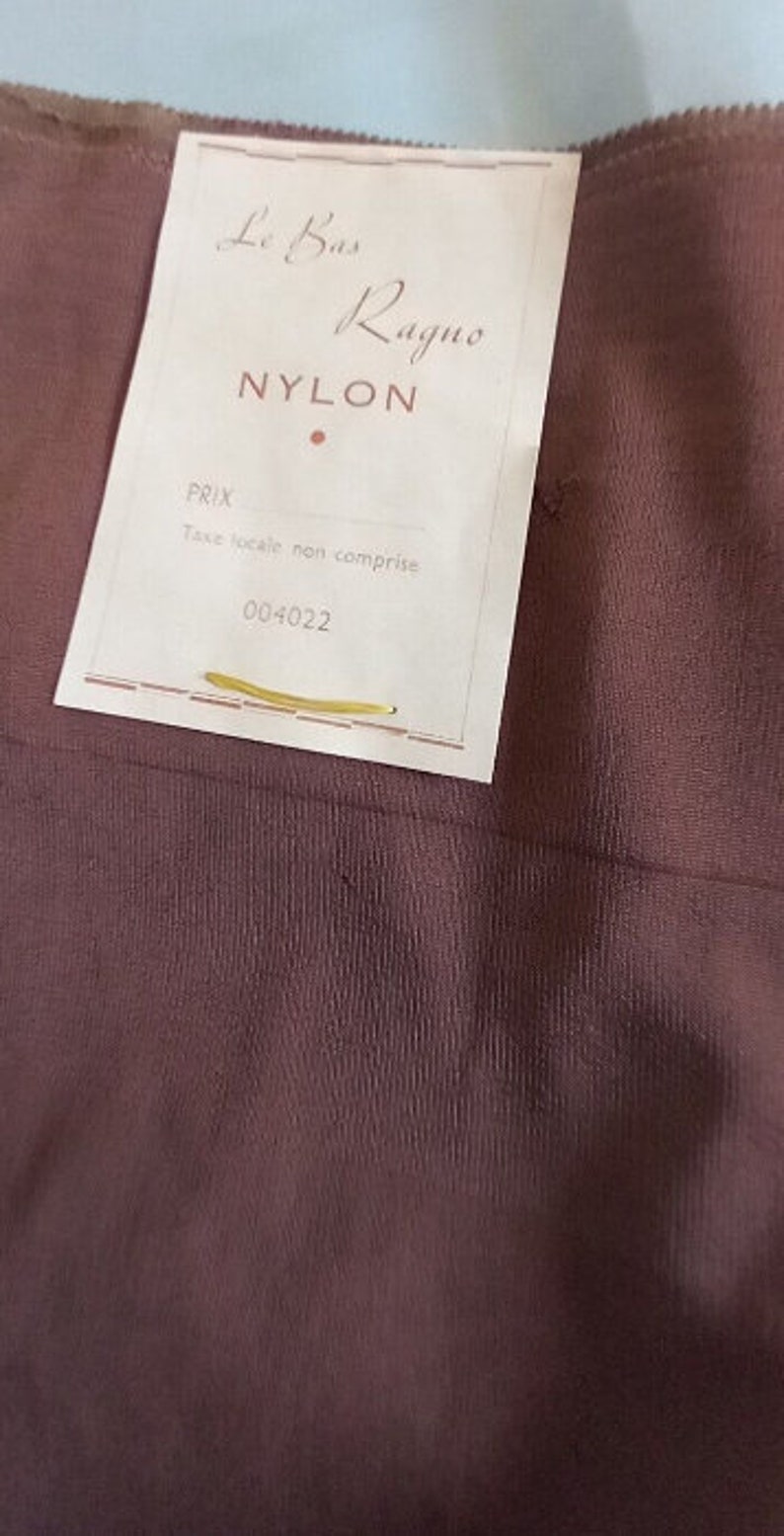 Bas en nylon vintage français Ragno taille moyenne T2 collectors calze strumpfe image 1