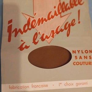 Unbreakable Size Medium French Vintage Seamless Nylon Stockings Calze Strumpfe fin transparent