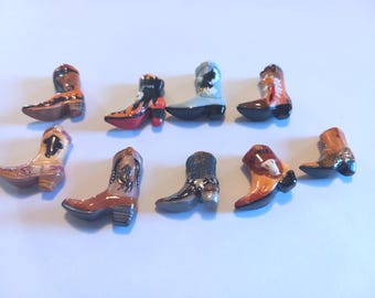 Cowboy boots 9 French Feves Dollhouse Decor miniature porcelain figurines