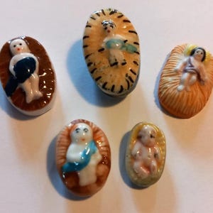 Baby Jesus set of 5 French Feves miniature figures cake topper christmas decoration display collectors