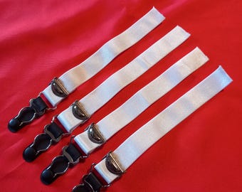 4 White replacement straps for stockings
