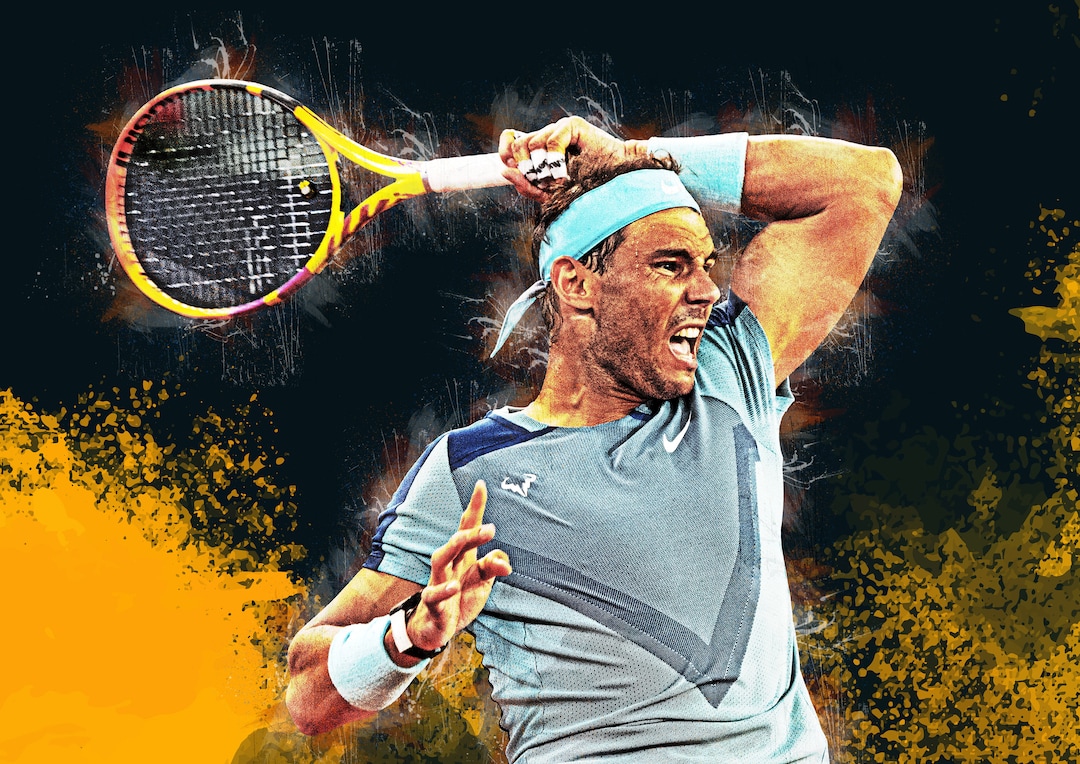 Poster Sur Toile Rafael Nadal - Décoration Murale Tennis 20x30 Cm - Impression Jet D'encre Haute Qualité