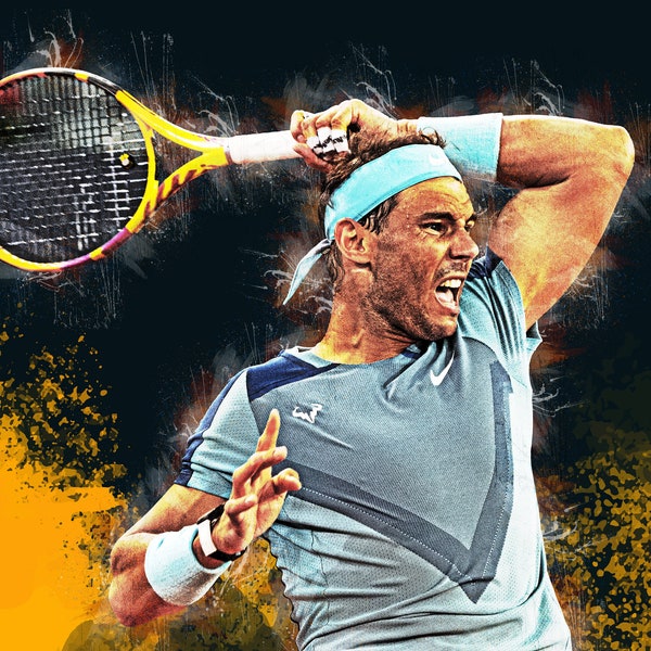 Rafael Nadal Original Art Poster - Affiche / Toile