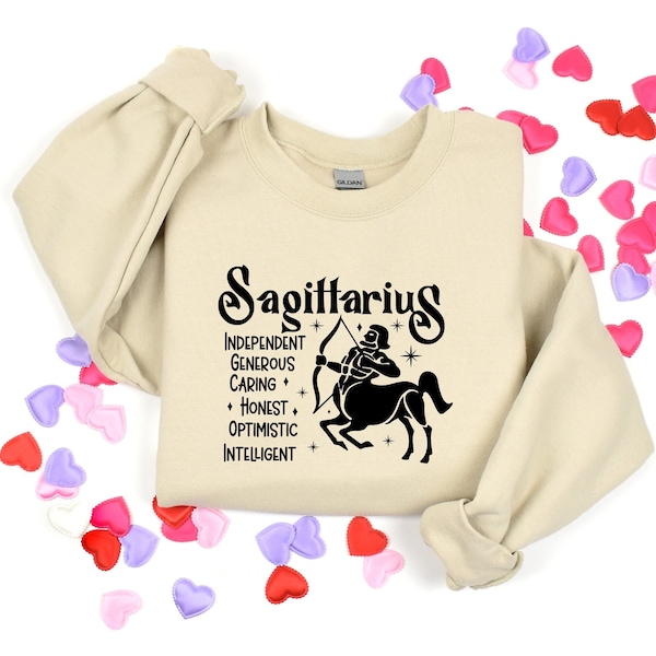 Sagittarius Unisex T-Shirt or Sweatshirt, Customized Zodiac Signs Outfit, Birthday Astrological Dress, Birth Sign Outfit, Sagittarius Gift