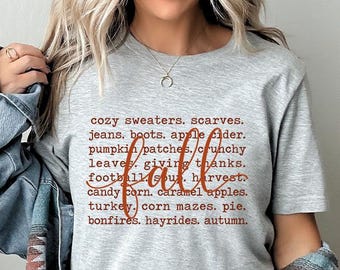 Women's Autumn Long Sleeve Tee, Fall Pumpkin Shirt, Cozy Harvest Top, Apple Cider Shirt, Thanksgiving Season Tee