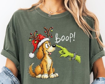 Funny Christmas Boop Comfort Color Shirt, Vintage Holiday Tee, Cute Festive Shirt, Retro Winter Graphic Tee