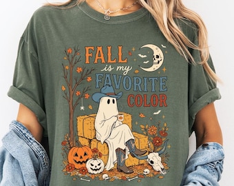 Cute Fall Cat Comfort Color Shirt, Three Kittens Pumpkin Tee, Cozy Autumn Cottagecore Apparel, Cat Lover Shirt