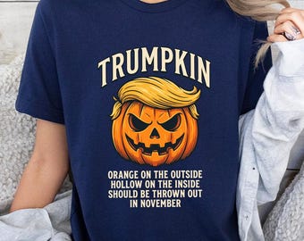 Funny Halloween Pumpkin Shirt, Orange Outside Hollow Inside Tee, Sarcastic Fall Shirt, Spooky Season Graphic T-Shirt