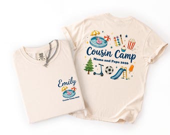Family Adventure Camp Shirt, Personalized Cousins Vacation Tee, Nana Papa Summer Gathering Comfort Color Shirt