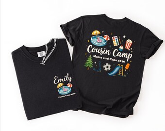 Personalized Cousins Vacation Tee, Family Adventure Camp Shirt,  Nana Papa Summer Gathering Comfort Color Shirt