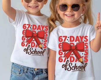I Survived 67 Days of School T-Shirt, Funny 67 Days of School Tee, Six Seven Meme Teacher Shirt, 67 Days Christmas Shirt