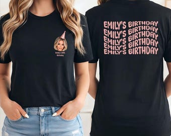Personalized Face Photo Shirt, Birthday Party Tee, Custom Picture T-Shirt, Funny Family Celebration Gift Shirt