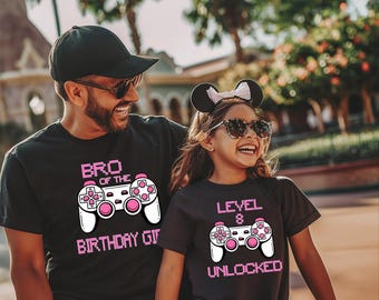 Girl Gamer Birthday Shirt, Gaming Party Tee, Family Matching Birthday Shirt, Fun Birthday Gift for Kids Gamer