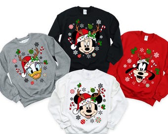 Mickey and Friends Christmas Sweatshirt, Disney Family Xmas Sweater, Christmas Party Tee, Merry Christmas, Holiday Season, Christmas Gift