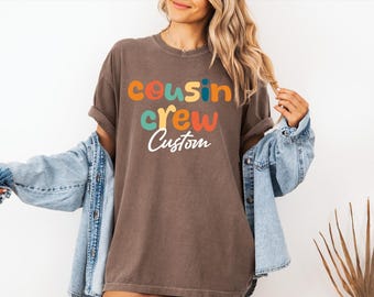 Personalized Cousin Team Shirt, Custom Name Kids Tee, Matching Family Celebration Shirt, Toddler Youth Gift Comfort Color Tee