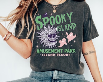 Spooky Island Comfort Colors T-Shirt: Haunted Amusement Park Graphic Tee