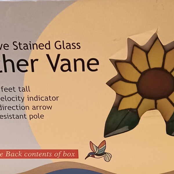 Decorative Stained Glass Sunflower Weather Vane