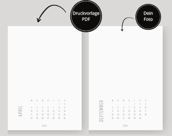 Print template calendar 2023 | Photo calendar digital | editable | to print | personalize | german | Couple calendar | Presentation