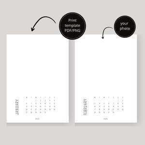Print template calendar 2025 | digital photo calendar | editable | to print | personalize | English | couple calendar | template | DIY