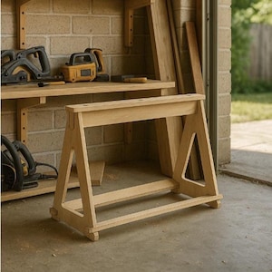 Parametric Sawhorse CNC File – DXF, Fusion 360 & STEP – Digital Woodworking Plans for 18mm Plywood