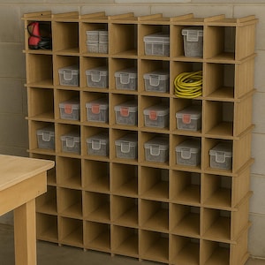 Cubby/Organizer 59" x 59" CNC Cut File (parametric)