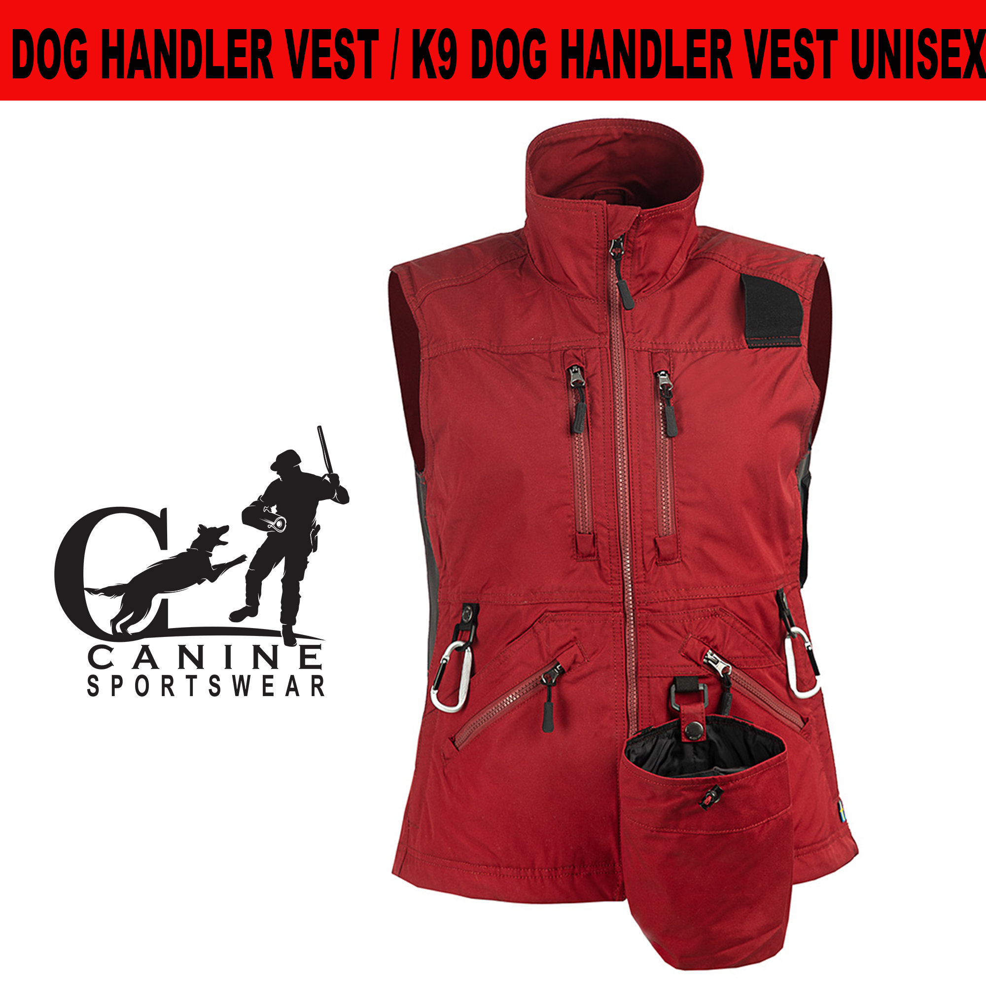 Dog Handler Vest Dog Training Vest Canine Handler Vest Softshell Training  Vest for Dog Handlers Men & Women. 