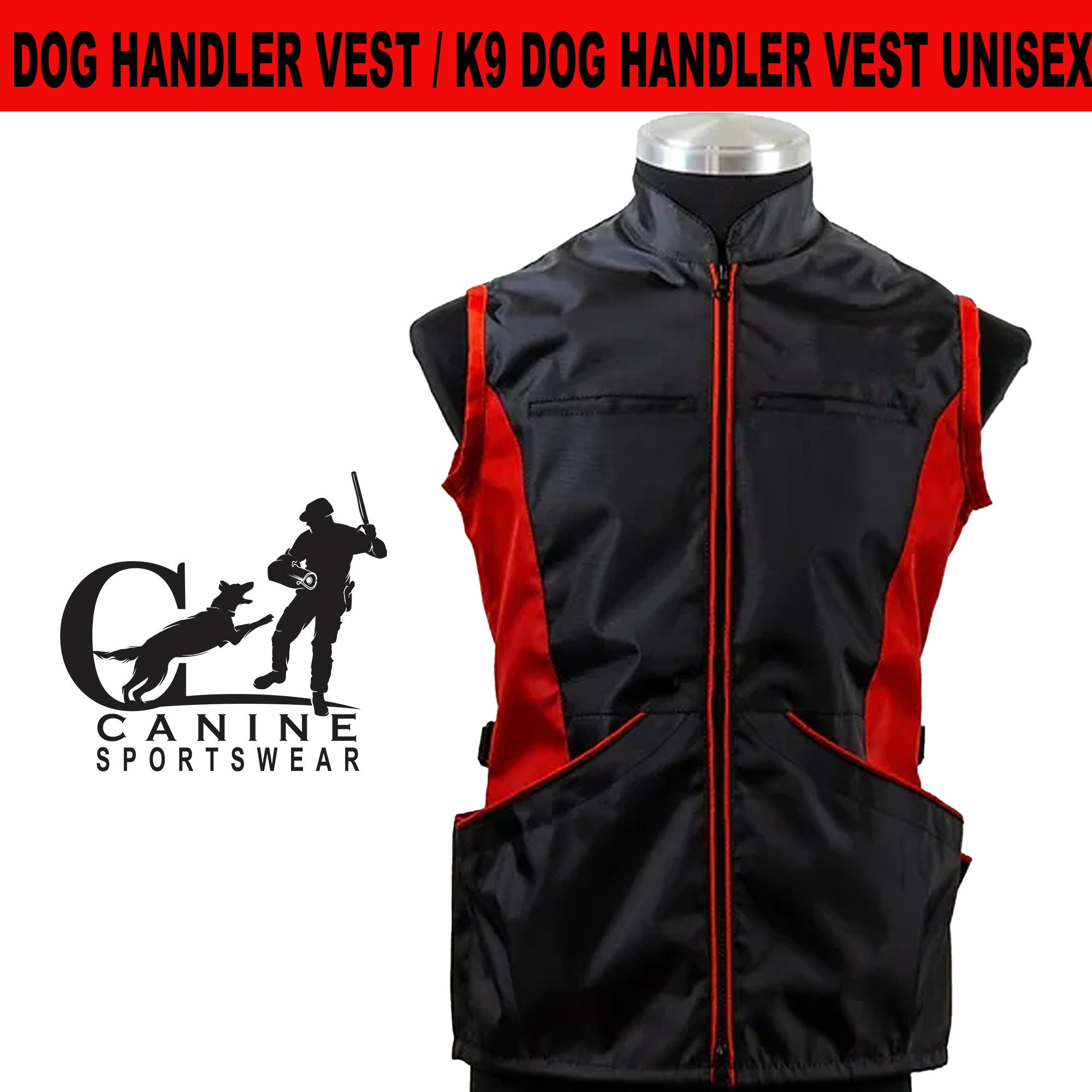 Dog Handler Vest Dog Training Vest Canine Handler Vest Softshell Training  Vest for Dog Handlers Men & Women. 