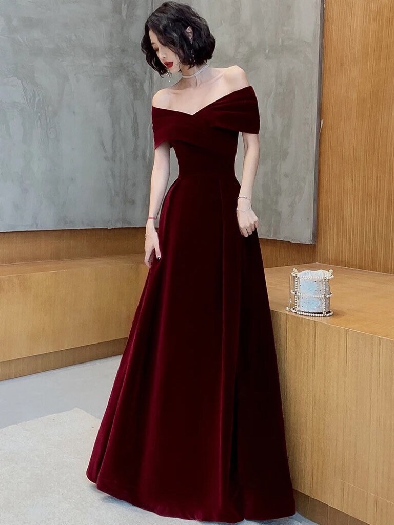 Red Velvet Dress - Etsy